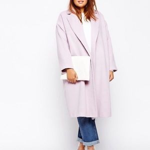 ASOS CURVE Lilac Relaxed Fit Vintage Style Coat
